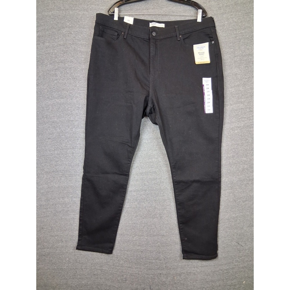 NEW Levi Strauss Womens Jeans 22M Black Denim Mid Rise Skinny Minimalist Capsule